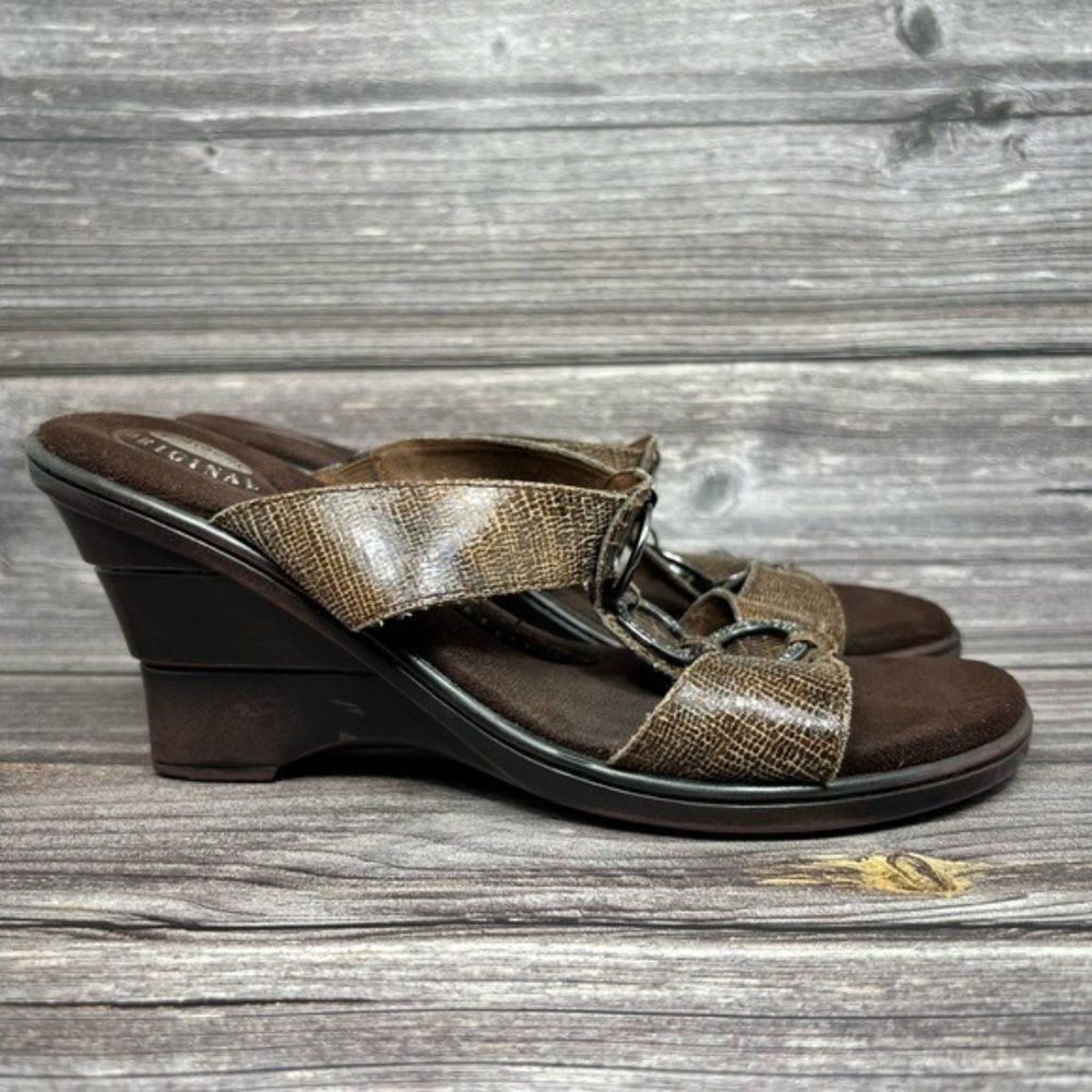 Dr. Scholl's ‘The Original’ Avant Brown Open Toe Wedge Sandals Women’s Size 10